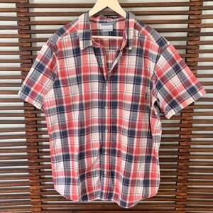 Columbia Red and Blue Plaid Casual Shirt